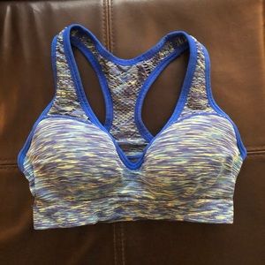 PINK Victoria’s Secret blue/green padded sports bra. Size XS (AA-B).